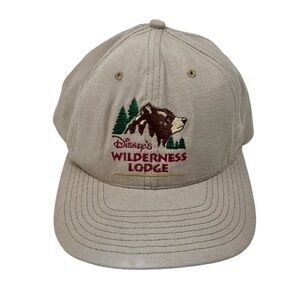 Vintage Disney Wilderness Lodge Tan Embroidered Hat Walt Disney World Resort 90s